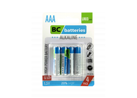 BC batteries alkáli mikroceruza AAA elem 1,5V  LR03