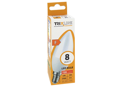 LED žárovka Trixline 8W 720lm E14 C35 teplá bílá