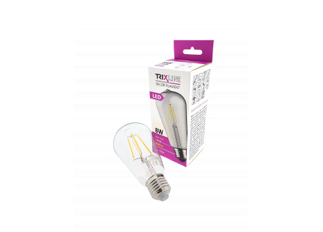dekorációs LED izzó FILAMENT Trixline 8W ST-64 E27 meleg fehér