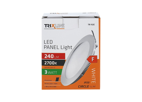 LED panel TRIXLINE TR 152C 3W, kruhový vestavný 2700K