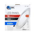 LED panel Qtec Q-209C 18W, kruhový vestavný 6500K