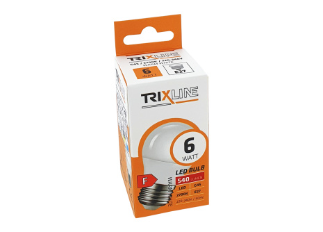 LED izzó Trixline 6W E27 G45 meleg fehér