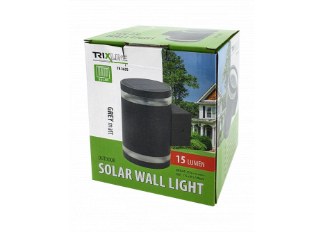 TRIXLINE Nástěnné solární světlo HD - 369S šedá matná