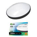 Led stropní svítidlo Q-236CP 24W 4000K ø37cm/kruhové černé QTEC