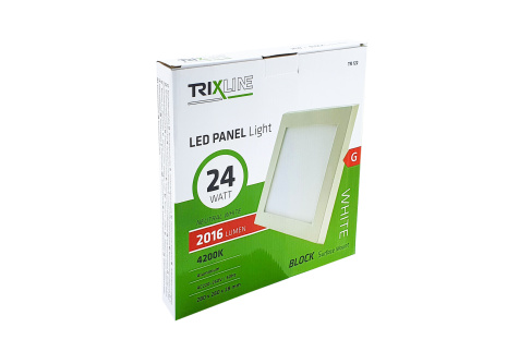 Mennyezeti LED lámpa TRIXLINE – felületre szerelhetö négyszögletes  24W neutrál fehér