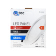 LED panel Qtec Q-202C 12W, kruhový vestavný 6500K