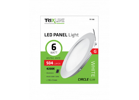 LED panel TRIXLINE TR 100 6W, kruhový vestavný 4200K