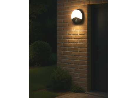 Q-19AD LED 18W/1260lm/4000K nástěnné, senzorové, kulaté světlo - šedé QTEC