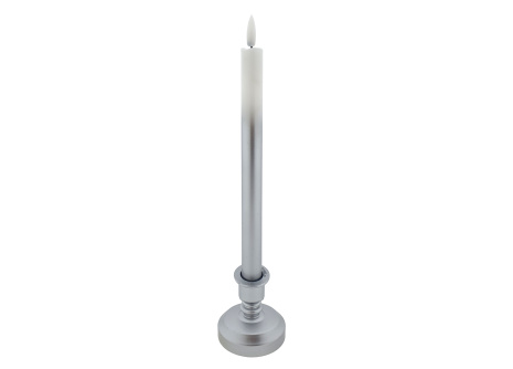 Hosszú LED gyertya - fehér-ezüst HOME DECOR HD-119SS