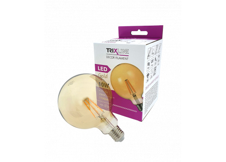 dekorációs LED izzó FILAMENT Trixline 10W G-125 E27 GOLD