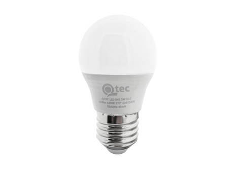 LED izzó Qtec 5W G45 E27 4200K