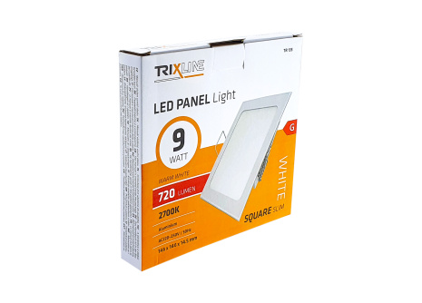 Mennyezeti LED lámpa TRIXLINE – négyszögletes 9W meleg fehér