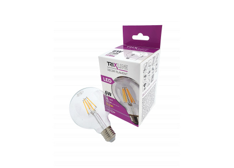 dekorációs LED izzó FILAMENT Trixline 6W G-95 E27 meleg fehér