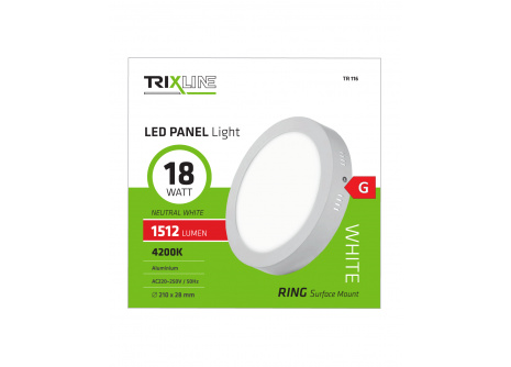 Mennyezeti LED lámpa TRIXLINE – felületre szerelhetö kerek 18W neutrál fehér