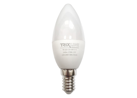 LED izzóTrixline 6W 540lm E14 C35 meleg fehér