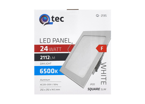 LED panel Qtec Q-213S 24W, čtvercové vestavné 6500K