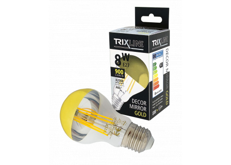 LED izzó Trixline DECOR MIRROR A60, 8W GOLD