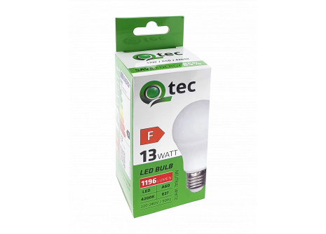 LED izzó Qtec 13W A60 E27 4200K