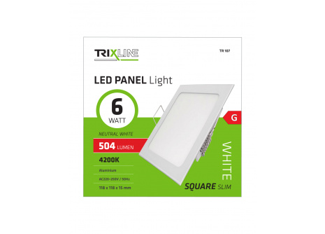 mennyezeti LED lámpa TRIXLINE – négyszögletes 6W hideg fehér