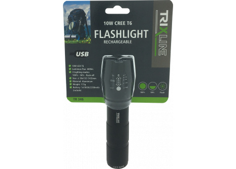 Ruční USB nabíjecí LED svítilna se zoomem TR 346