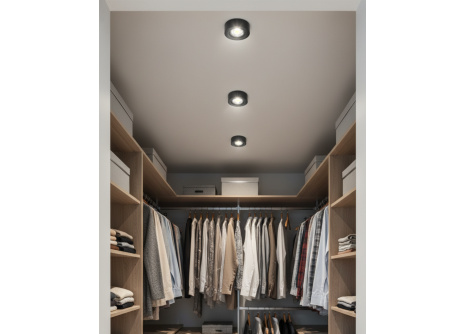 Q-13DL LED stropní svítidlo 5W - černé, kruhové - QTEC