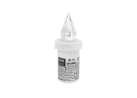 HD-131 LED mécses fehér/fehér villogó láng HOME DECOR