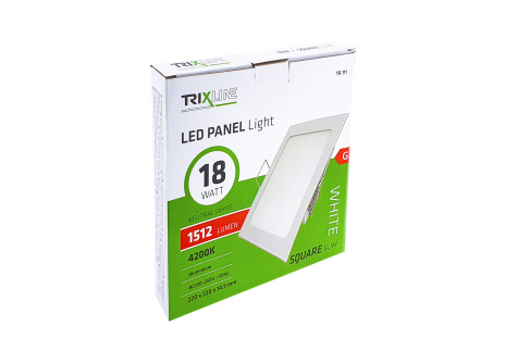Mennyezeti LED lámpa TRIXLINE – négyszögletes 18W hideg fehér