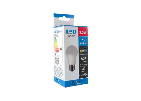 LED žárovka TRIXLINE 9,5W E27 A50 studená bílá